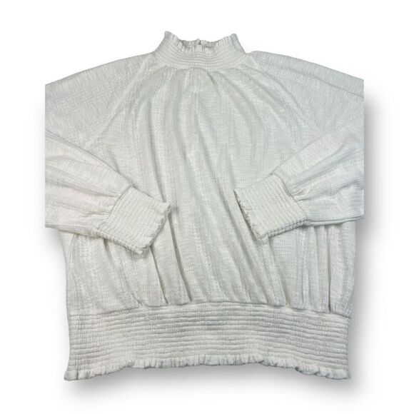 Free People Smock Neck Blouse Top Size Large - Picture 2 of 5